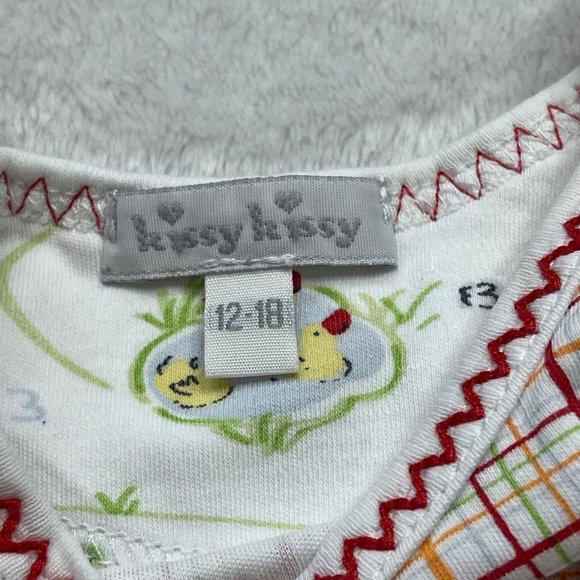 Kissy Kissy Unisex, Gender Neutral Plaid Tractor Embroidered Romper 12-18 Months - Picture 7 of 10